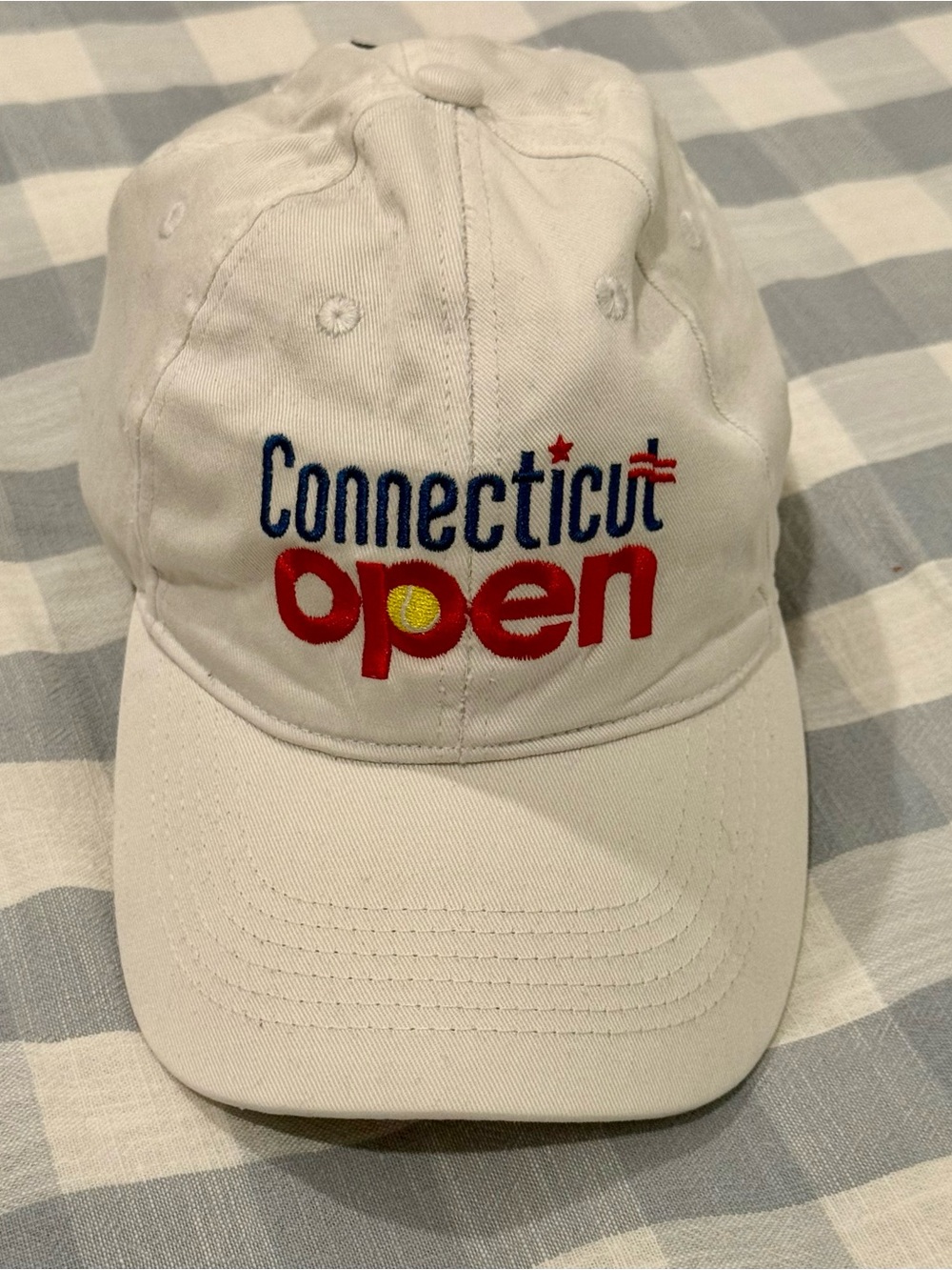 Connecticut Open Tennis Tournament Embroidered White Cap (Near New)